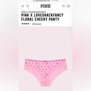 LoveShackFancy Pink Floral Cheeky Panty